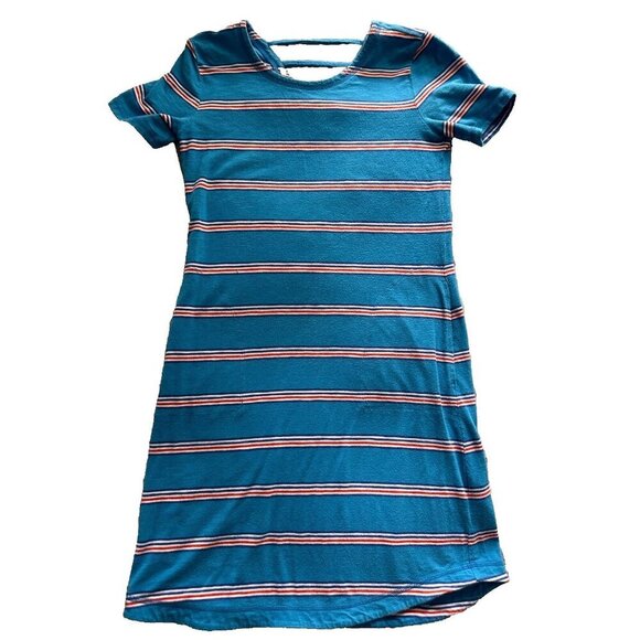 T by Talbots Blue White and Red Striped Soft Dress Size PS - Picture 1 of 6